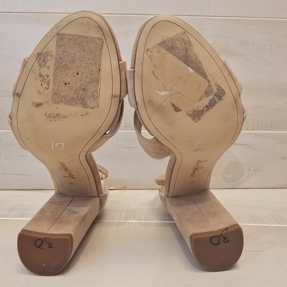 {10} Sam Edelman Yancy Block Heel Ankle Strap Sandal in Golden Caramel Suede - Picture 13 of 14